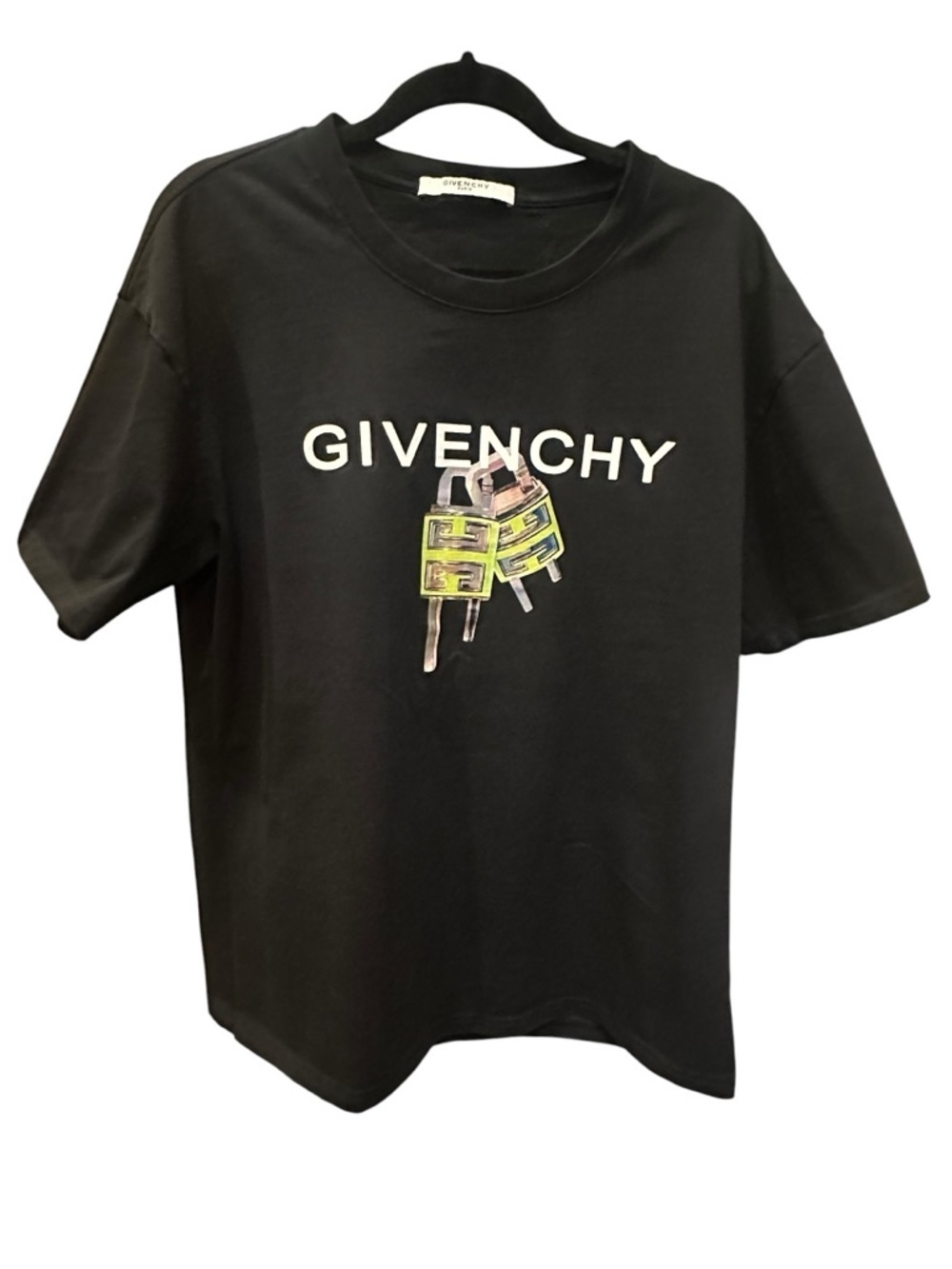 Givenchy Black Graphic Logo Tee size L